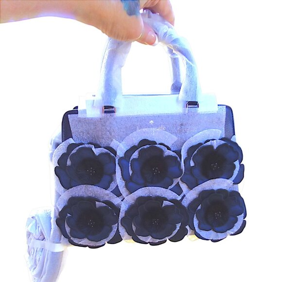 Upcoming Raffle Kate Spade NEW Blue Applique Embroidered Madison Satchel - Picture 9 of 10